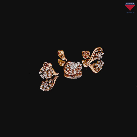 0.55 Ct Natural Diamond Pendant Set IGI Certified 18K Gold SI-I1 for Women