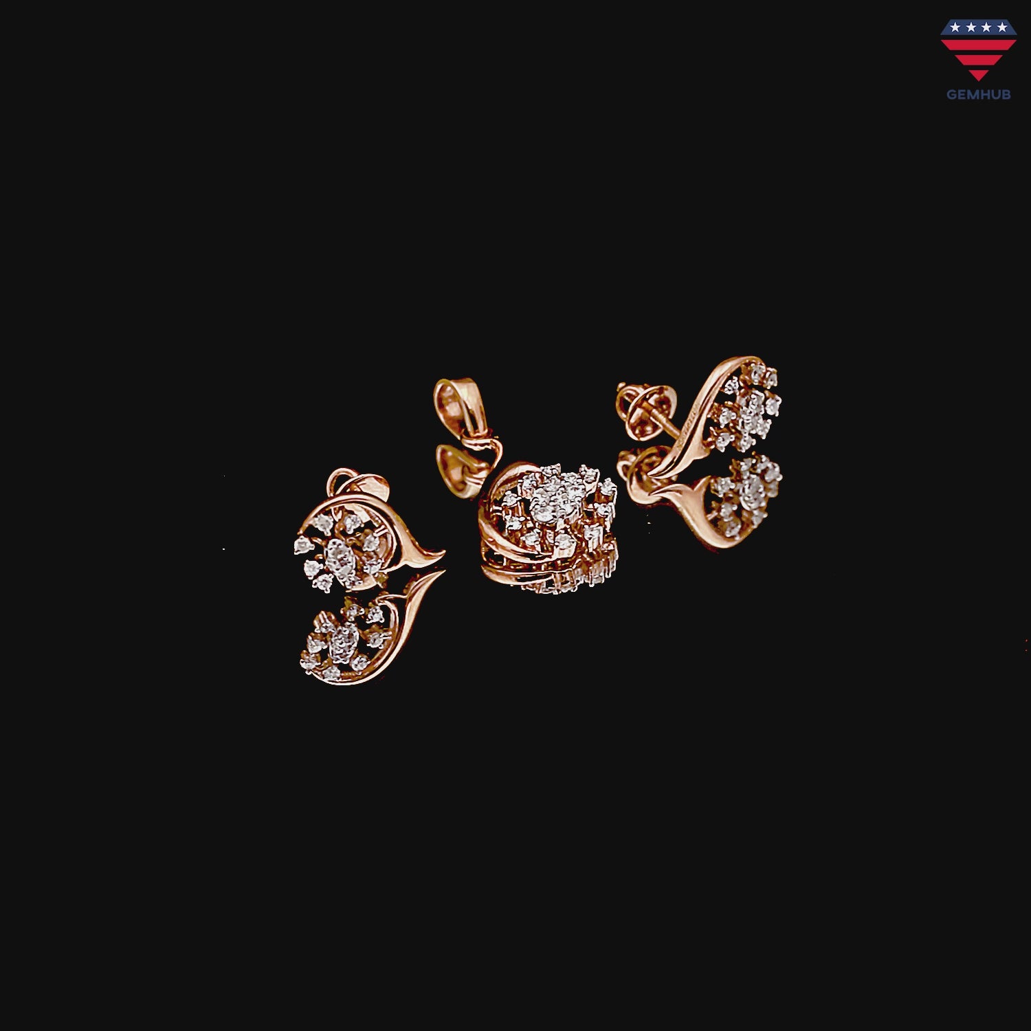0.55 Ct Natural Diamond Pendant Set IGI Certified 18K Gold SI-I1 for Women