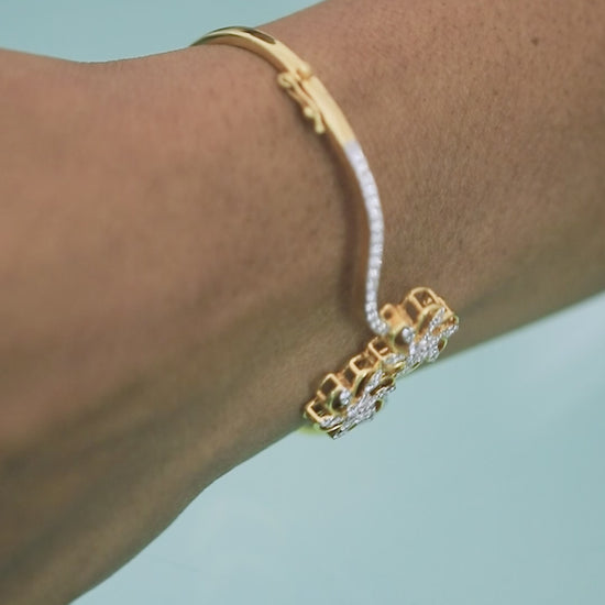 0.85ct Natural Diamond Bangle | 18K Yellow Gold | IGI Certified