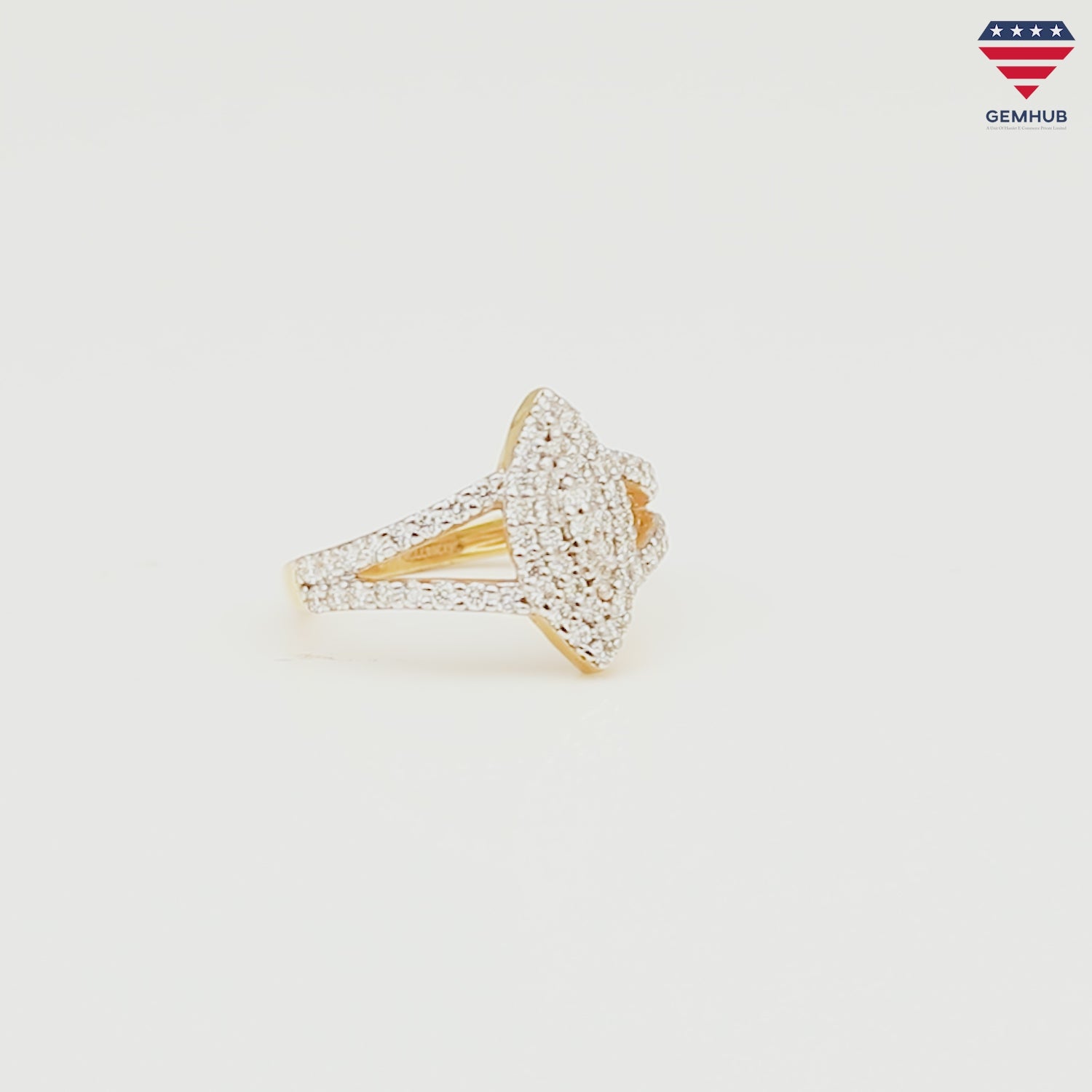 0.75 Ct. IGI Natural Diamond Marquise Cluster Ring in 18K Yellow Gold for Women