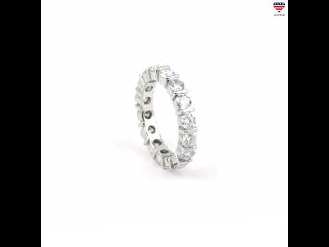 2.00 Ct Round Cut Lab Grown Diamond Band Ring — VS1 Clarity, 18k Gold Vermeil