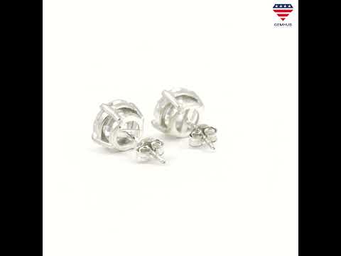 4.20 Ct Round Cut Lab Grown Diamond Stud Earrings — VS1 Clarity, 18k Gold Vermeil