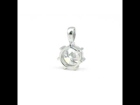 3.45 Ct Round Cut Certified White Moissanite Solitaire Pendant In 18K Gold Plated V 18K Gold Plated