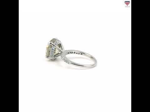 10.50 ct DEW Champagne Moissanite Ring in Prong Set Certified Stone 18K Gold Plated Ver 18K Gold Plated