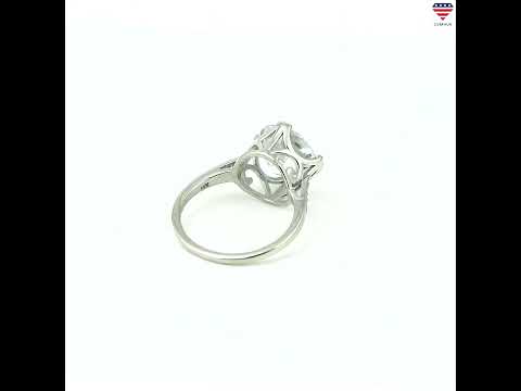 6.7 ct DEW White Moissanite Round Solitaire Ring - 18K Gold Vermeil on 925 Sterling Silver