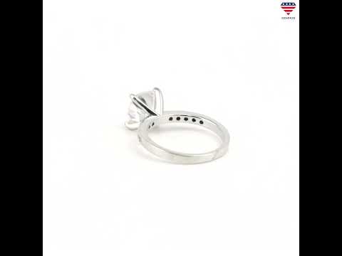 2.50 ct DEW Certified Cushion Cut White Moissanite Solitaire Ring 18K Gold Plated Verme 18K Gold Plated
