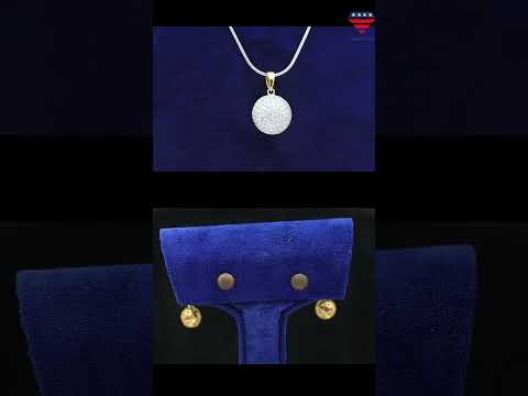 IGI Diamond Pendant Necklace Set 2.35 Ct G-H 18k Gold Natural Diamond Jewelry