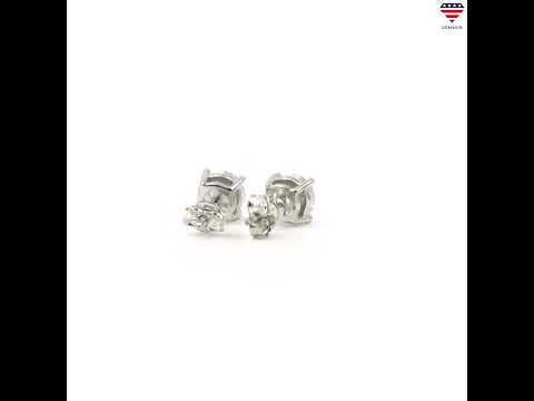 2.40 Ct Round Cut Lab Grown Diamond Stud Earrings — VS1 Clarity, 18k Gold Vermeil