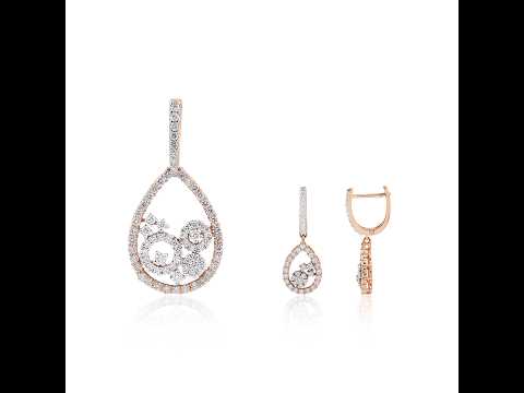 IGI Certified Natural Diamond Pendant Set 1.66 CT VS Clarity G-H-I 18k Gold