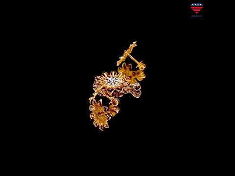 IGI Certified Diamond Pendant Necklace Set 0.71 CT 18K Gold Natural Diamonds
