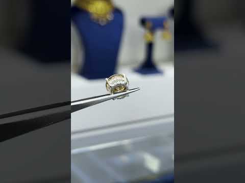 5.20 ct DEW Champagne Moissanite Pendant In Vermeil 925 Silver with Accents for Her Gift