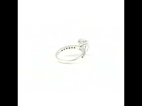 Certified 2.50 ct DEW Pear Cut White Moissanite Solitaire Ring In 18K Gold Plated Verme 18K Gold Plated