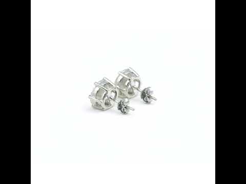 4.00 Ct Round Cut Lab Grown Diamond Stud Earrings — VS1 Clarity, 18k Gold Vermeil