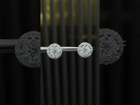 3.50 Ct Round Cut Lab Grown Diamond Stud Earrings — VS1 Clarity, 18k Gold Vermeil