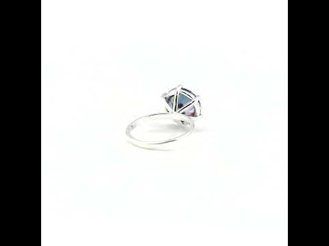 2.75 Ct Blue Moissanite Round Ring Engagement Gift Sparkling Shine 18K Gold Plated 18K Gold Plated