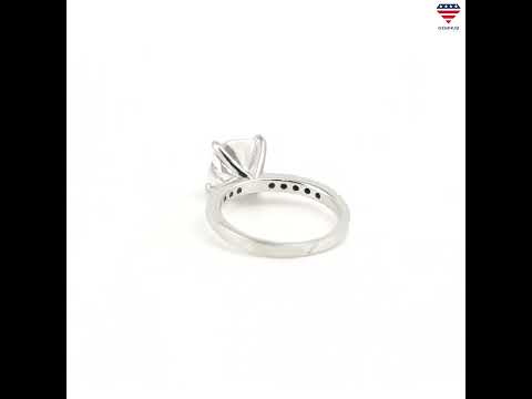2.60 ct DEW Certified Cushion Cut White Moissanite Ring For Wedding 18K Gold Plated Ver 18K Gold Plated