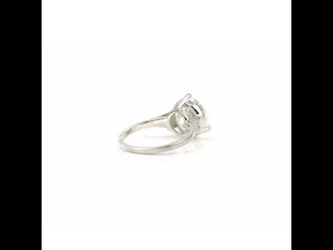 7.65 ct DEW White Moissanite Round Solitaire Ring - 18K Gold Vermeil on 925 Sterling Silver