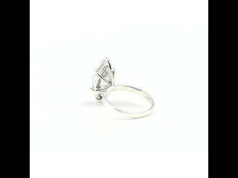 9 Ct Certified White Moissanite Solitaire Ring Valentine's Day Gift 18K Gold Plated
