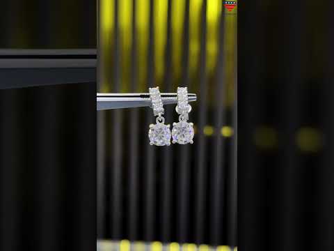 5.00 ct DEW Certified Moissanite Solitaire Earrings In Gold Vermeil For Gift