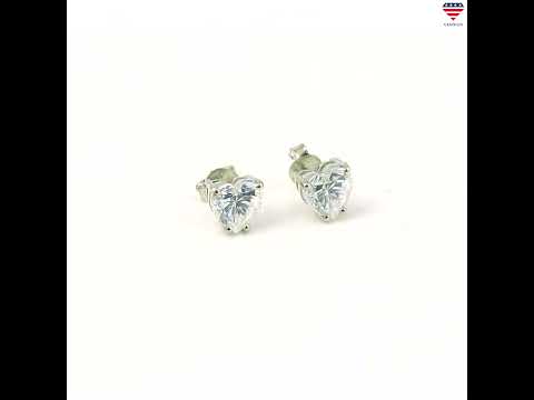 4 ct DEW Certified Treated White Moissanite Solitaire Studs Great Shine 18K Gold Plated