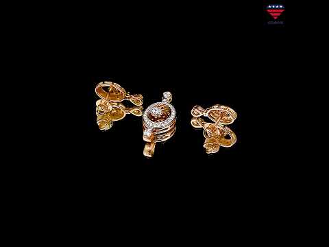 IGI Certified Diamond Pendant Set 2.08 ct 18K Gold Natural Diamond Jewelry