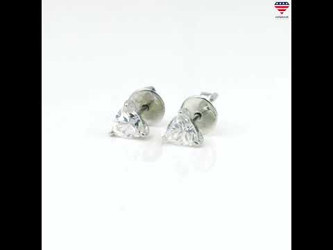 2 Ct Trillion Cut Lab Grown Diamond Stud Earrings — VS1 Clarity, 18k Gold Vermeil