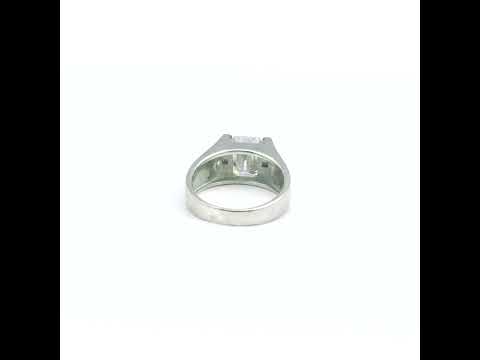 10.50 ct DEW Off White Moissanite Men’s Ring Gift for Groom or Husband 18K Gold Plated 18K Gold Plated