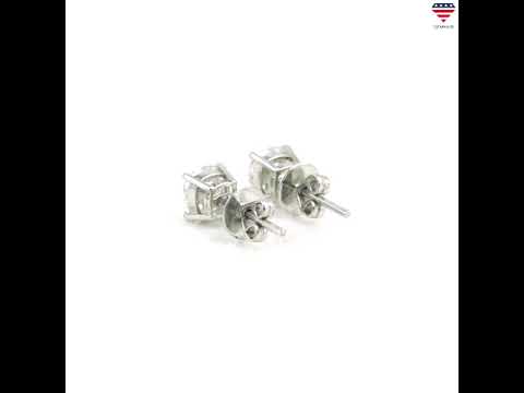 2.90 Ct Round Cut Lab Grown Diamond Stud Earrings — VS1 Clarity, 18k Gold Vermeil