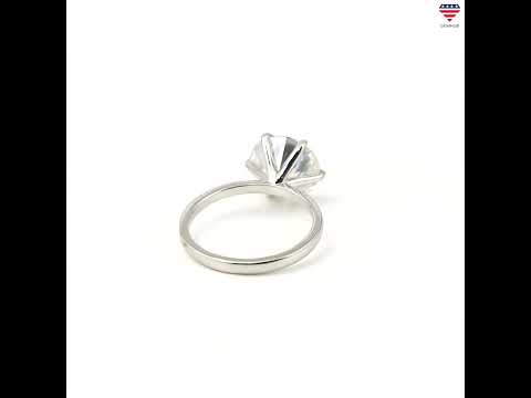 2.85 ct DEW Certified White Moissanite Solitaire Ring in – Gift for Wife 18K Gold Plate 18K Gold Plated