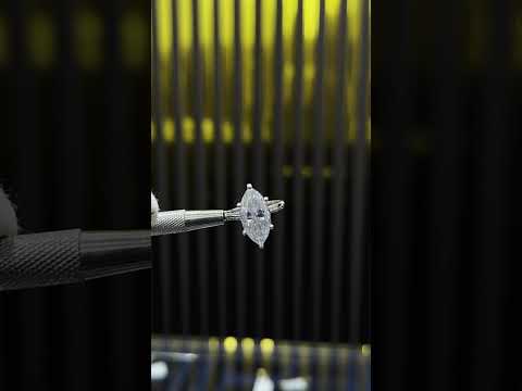 3.00 Ct Marquise Cut Lab Grown Diamond Ring — VS1 Clarity, 18k Gold Vermeil