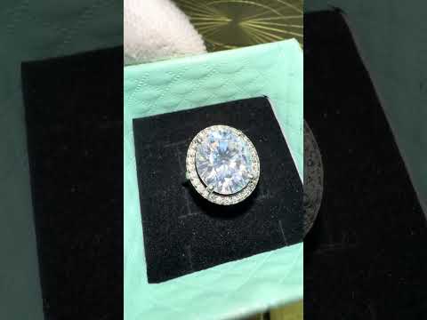 3.45 ct DEW Certified White Moissanite Ring for Women – Jewelry Gift 18K Gold Plated Ve 18K Gold Plated