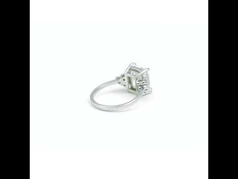 4.48 Ct Emerald Cut White Moissanite Solitaire Ring in – Gift Idea 18K Gold Plated 18K Gold Plated