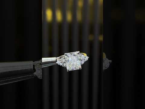 4.48 Ct Emerald Cut White Moissanite Solitaire Ring in – Gift Idea 18K Gold Plated 18K Gold Plated