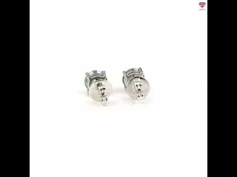 2 Ct Round Cut Blue Lab Grown Diamond Stud Earrings — VS1 Clarity, 18k Gold Vermeil