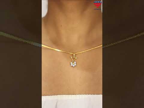 0.18 Ct IGI Certified Natural Diamond Pendant And Earrings Set 18KT Yellow Gold