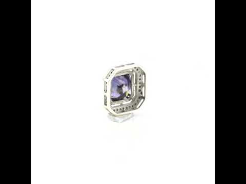 Rare 15.60 Ct Blue Moissanite Solitaire Pendant in Gold Vermeil Certified
