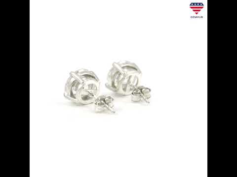 3.60 Ct White Moissanite Earrings In Vermeil 925 Silver Birthday Gift for Her