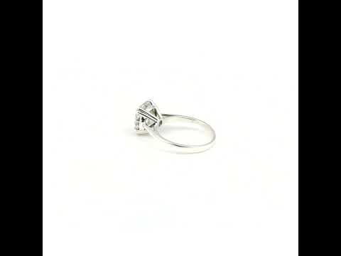 6.65 ct DEW White Moissanite Round Solitaire Ring - 18K Gold Vermeil on 925 Sterling Silver