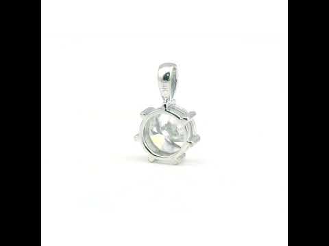 3.45 Ct Round Certified White Moissanite Pendant In Vermeil 925 Silver Jewelry