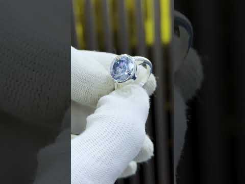 7.50 Ct Certified Blue Moissanite Solitaire Ring in – Gift for Sister 18K Gold Plat 18K Gold Plated