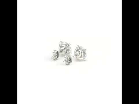 7.80 ct DEW Off White Moissanite Stud Earrings Gold Vermeil Gift for Special Event