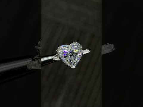 6.30 ct DEW Heart Cut White Moissanite Solitaire Ring – Festive Gift 18K Gold Plated Ve 18K Gold Plated