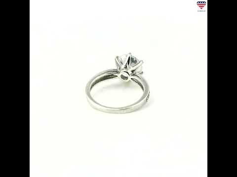 3.20 ct DEW Certified Round Cut White Moissanite Solitaire Ring 18K Gold Plated