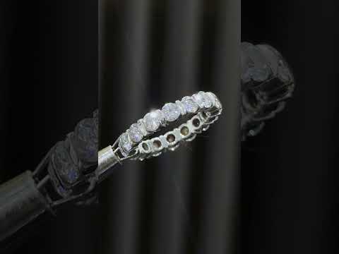 2.00 Ct Round Cut Lab Grown Diamond Band Ring — VS1 Clarity, 18k Gold Vermeil