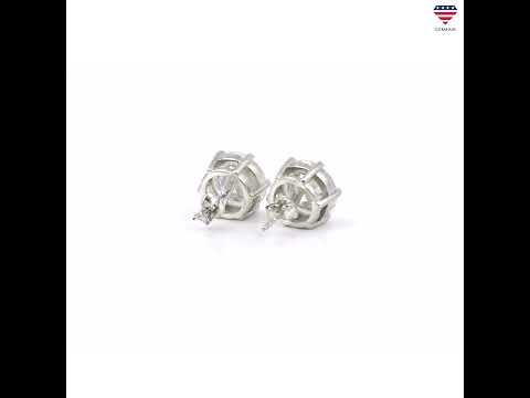 10.00ct DEW White Moissanite Round Solitaire Stud Earrings