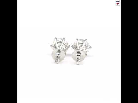 7.00 Ct Certified White Moissanite Solitaire Studs in Gold Vermeil