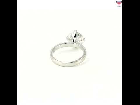 9.40 ct DEW Certified Round Cut White Moissanite Solitaire Ring Gold Vermeil
