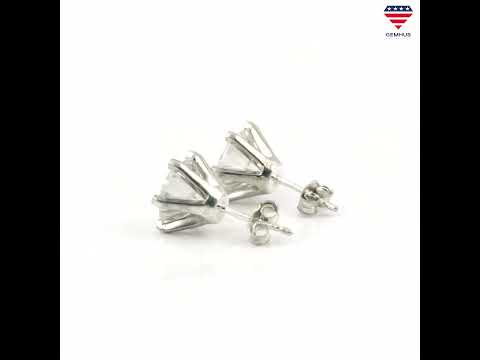 1.80 Ct Round Cut Lab Grown Diamond Stud Earrings — VS1 Clarity, 18k Gold Vermeil