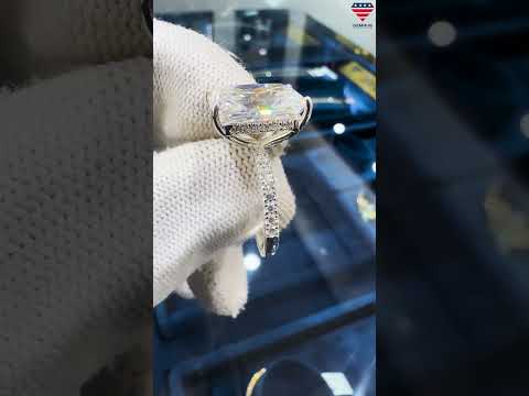 18.10 ct DEW Certified Radiant Cut Moissanite Ring For Birthday Gift Idea 18K Gold Plat 18K Gold Plated