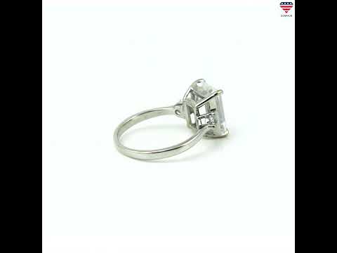 RARE 4.50 Ct Radiant Cut Off White Moissanite Ring in Certified 18K Gold Plated Ver 18K Gold Plated
